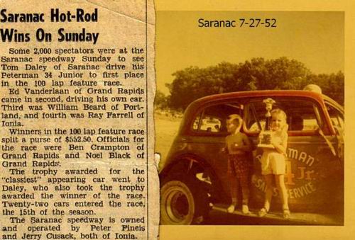 Saranac Speedway - Saranac News Clip From Jerry (newer photo)